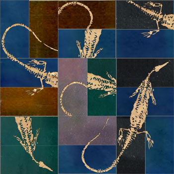 Mosaic House Moroccan tile CH-Fossil 5-24-6-19-9 Lime Green Sea Green Black Brown Purple  chiseled field 